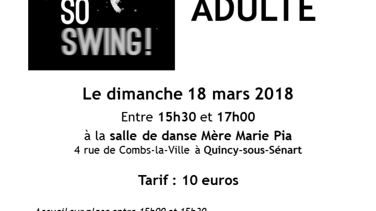 Stage so swing adultes mars 2018